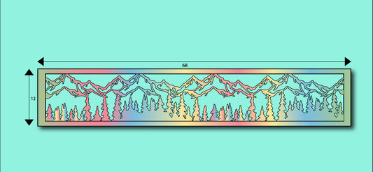 Colorful Mountain Scene Ornamental Cut Out Laser Picture Panel Insert For Gate