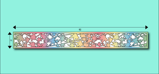 12" Height x 92" Width- Ornamental Cut Out Laser Picture Panel Insert For Gate, And Fence (Leaf Scene)