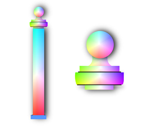 75" Height x 3" x 3" Width- (Post) Barbecue & Private Panel- Includes Post Caps (Traditional, English Ball, Solar Light)