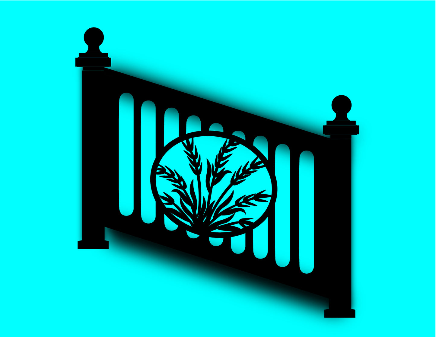 _____ Height X _____ Width (Stair) Aluminum Railing & Cutout Laser Panel (Custom)