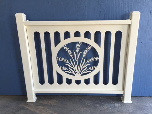 42" Height x 48" Width Aluminum Railing & Cut Out Laser Panel (Wheat Scene)