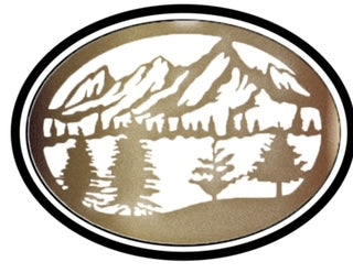 20" Height x 30" Width - Ornamental Cut Out Laser Picture Panel Or Insert On Request (Mountain Scene)