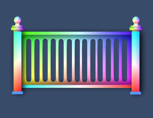 Multicolor Aluminum Railing & Cut Out Laser Panel (Rail Pattern)