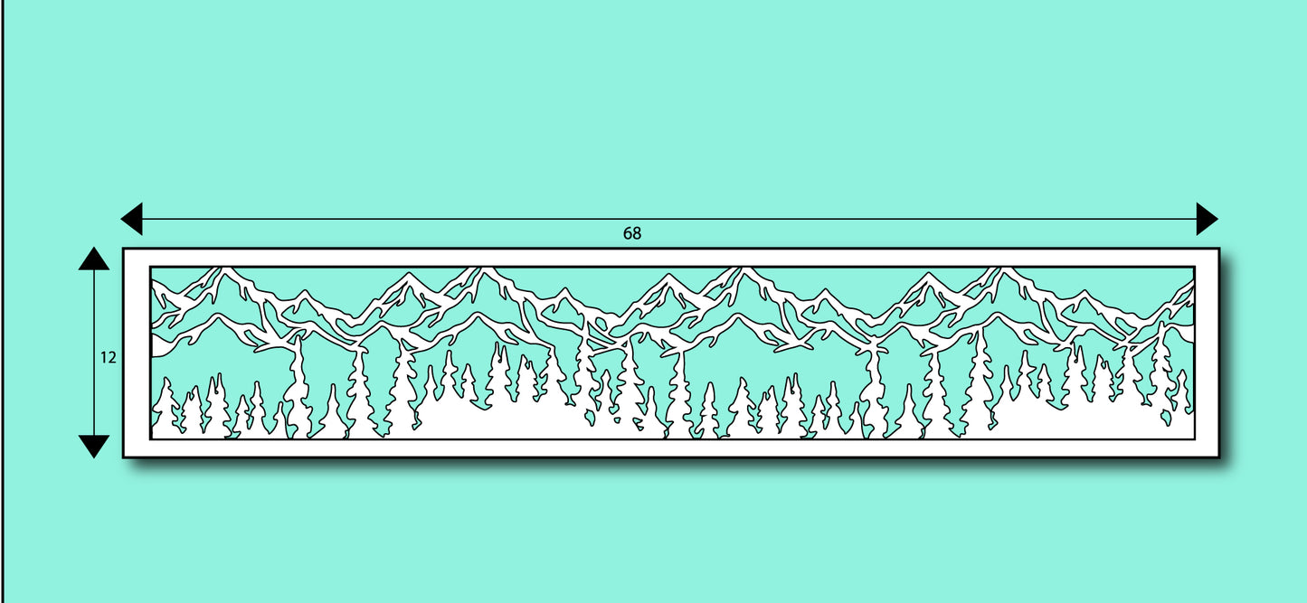 White Mountain Scene Ornamental Cut Out Laser Picture Panel Insert For Gate