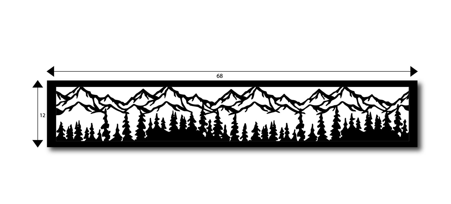 Black Mountain Scene Ornamental Cut Out Laser Picture Panel Insert For Gate