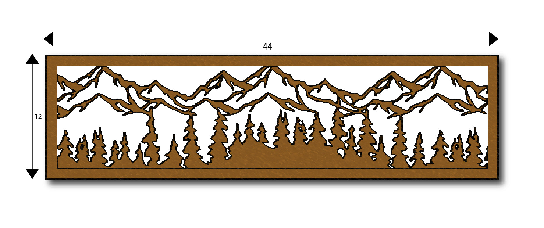 Bronze Mountain Scene Ornamental Cut Out Laser Picture Panel Insert For Gate