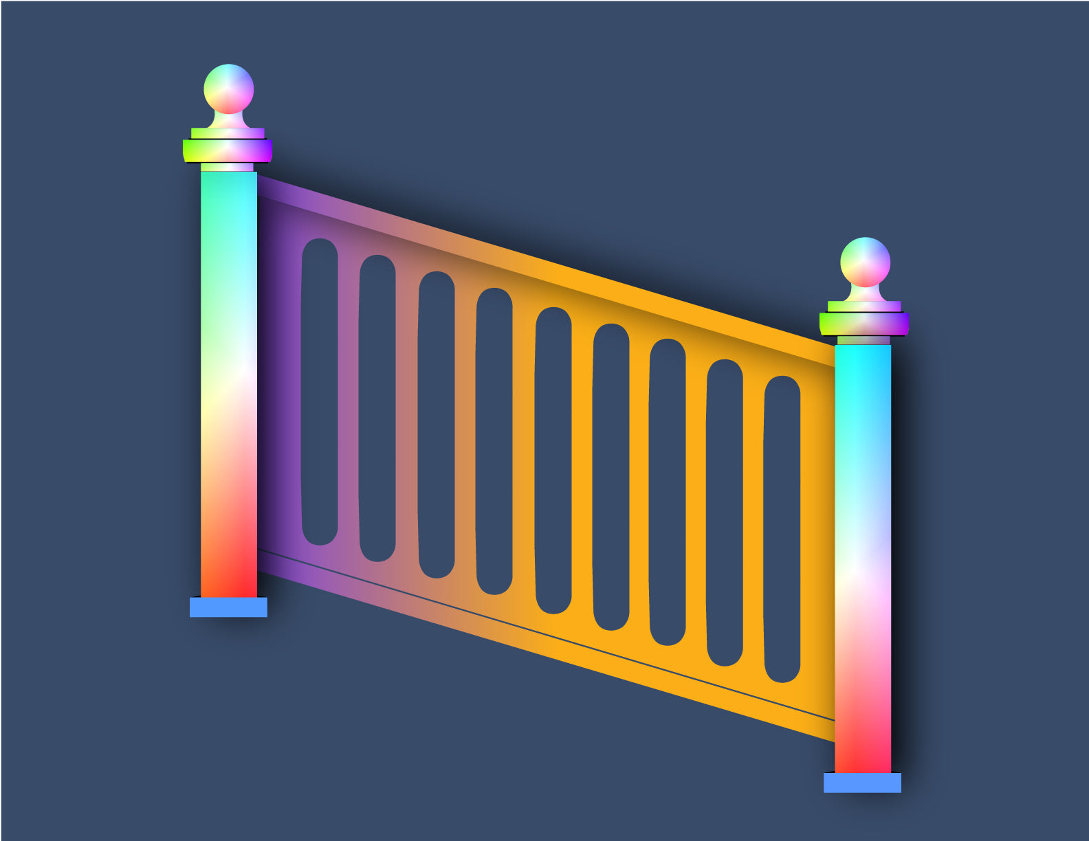 Colour Rail Pattern Aluminum Railing & Cut Out Laser Panel