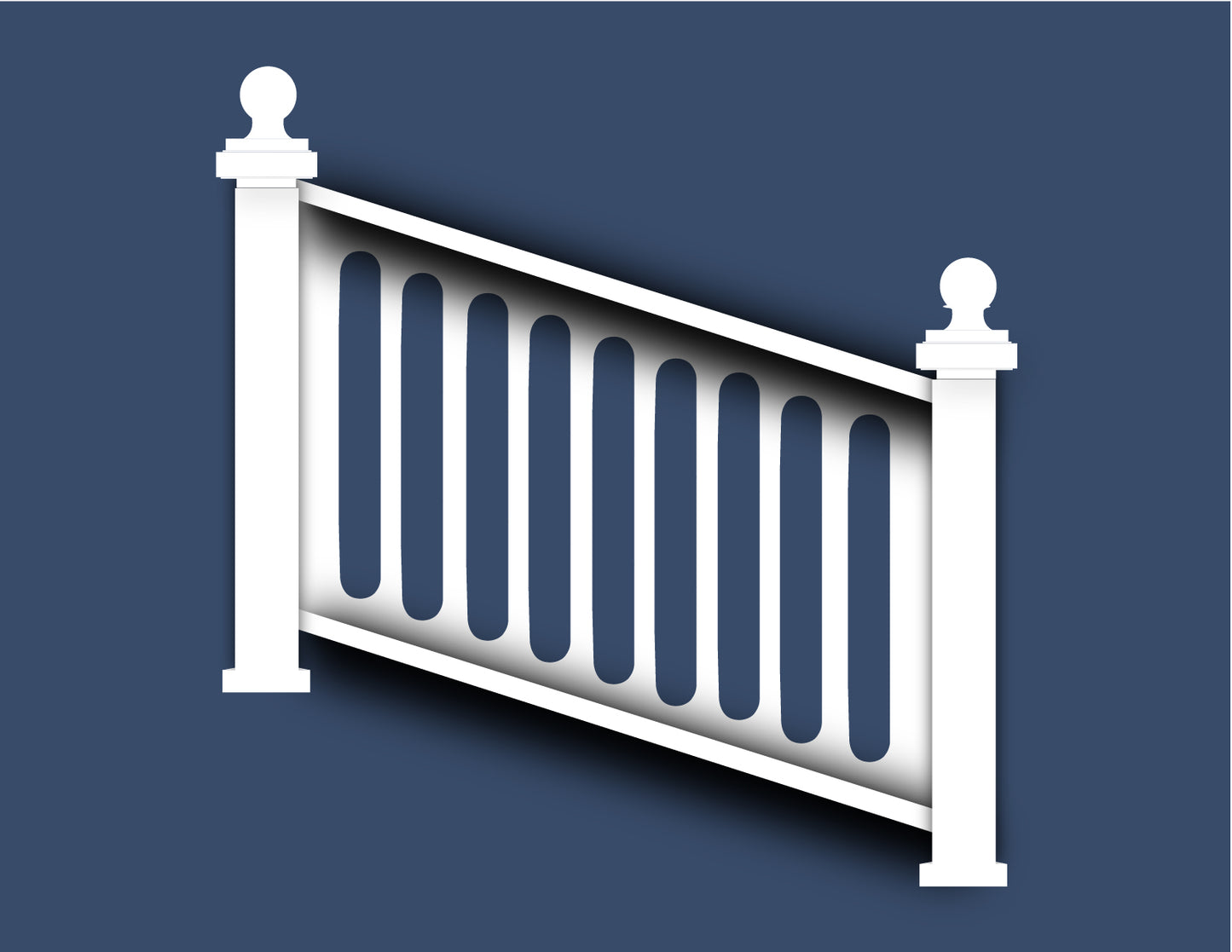 42" Height x 48" Width- (Stair) Aluminum Railing & Cut Out Laser Panel (Rail Pattern)