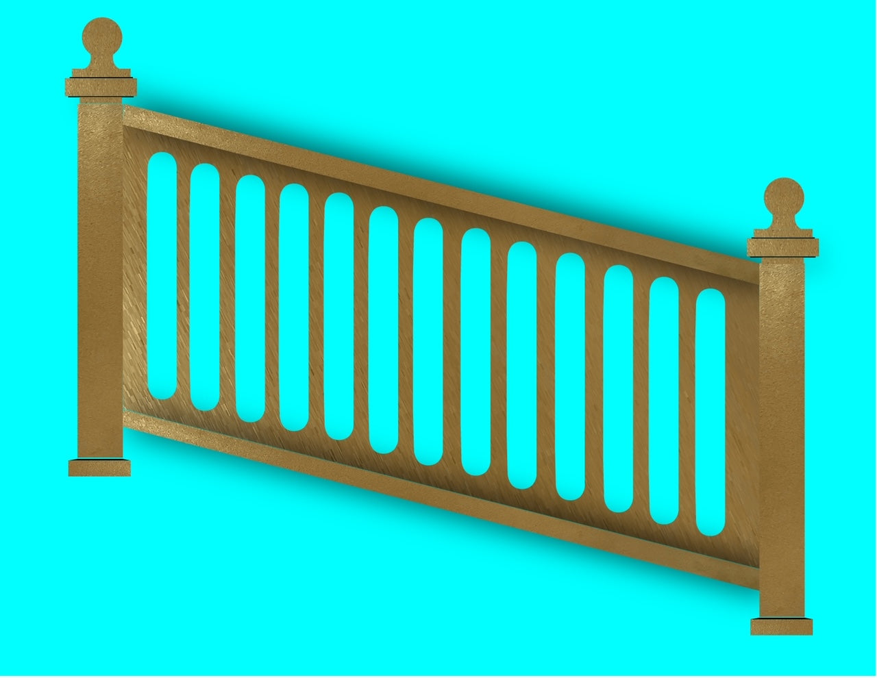 42" Height x 72" Width- (Stair) Aluminum Railing & Cut Out Laser Panel (Rail Pattern)