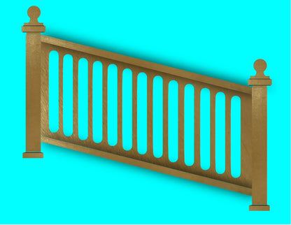 Bronze Aluminum Railing & Cut Out Laser Panel (Rail Pattern)