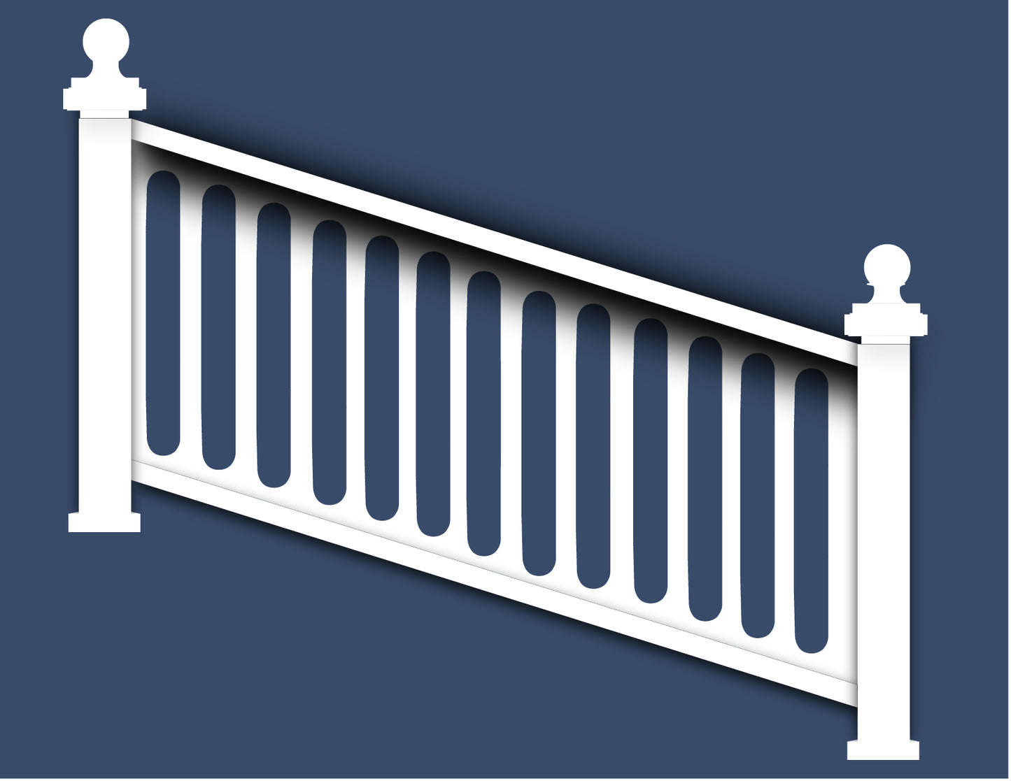 42" Height x 72" Width- (Stair) Aluminum Railing & Cut Out Laser Panel (Rail Pattern)